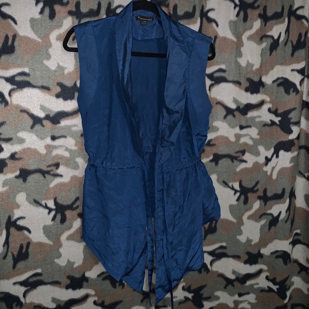 Sleeveless wrap cardigan in organza